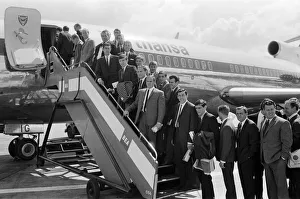 England football team leaving London airport for Frankfurt. 24th June 1966