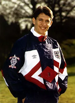 England footballer Gary Lineker wearing the new England shell suit February 1992