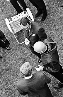 England footballer Jimmy Greaves meeting actor Yul Brynner during the visit of the 1966