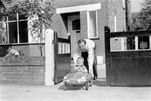England Footballer Nobby Stiles seen here relaxing with his family