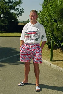 England footballer Paul Gascoigne seen here wearing patriotic Union Jack shorts