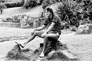 England footballer Trevor Francis in relaxed mood at the team hotel during the 1982 World