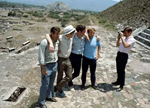 England footballers at the ancient Aztec pyramids during a sightseeing trip in Mexico