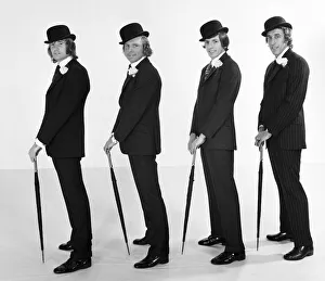 00377 Prints: England footballers pose in the studio dressed as John Steed
