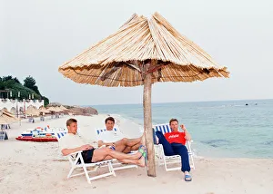 Relaxation Prints: England footballers relax on the beach at their base in Sardinia ahead of the upcoming