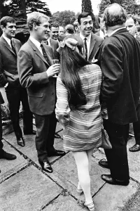 00795 Prints: England footballers Ron Flowers and Gordon Banks with actress Vivienne Ventura during