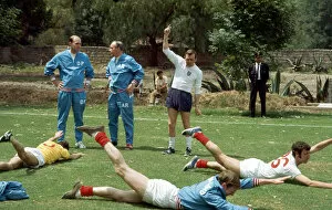 Images Dated 8th May 1970: England manager Alf Ramsey oversees a training session with the England team at Reforma