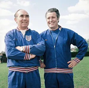 Tracksuit Prints: England manager Alf Ramsey pictured with Harold Shepherdson during a training session