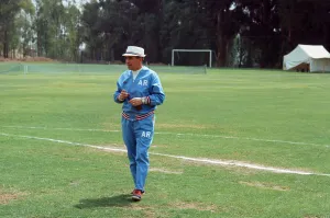Tracksuit Prints: England manager Alf Ramsey during a training session at Reforma Club