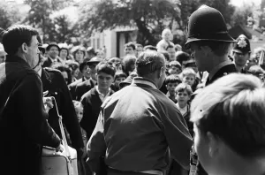 Security Prints: England manager Alf Ramsey travels to Wembley Stadium from Hendon Hall hotel with