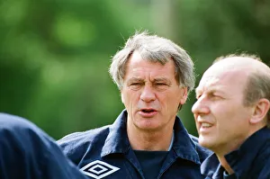 England manager Bobby Robson takes charge of an England training session in preparation