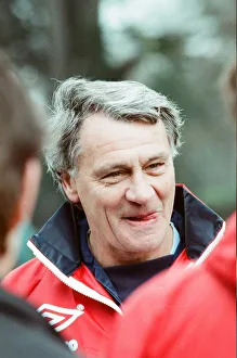 England manager Bobby Robson takes charge of a training session before his side