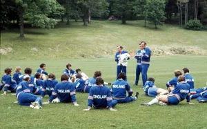 00230 Prints: England manager Don Revie seen here taking a training session during the England football