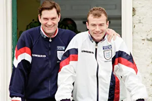 England manager Glenn Hoddle and player Alan Shearer pictured at Bisham Abbey