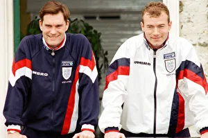 England manager Glenn Hoddle and player Alan Shearer pictured at Bisham Abbey