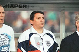 Dugout Prints: England manager Graham Taylor watches his side in action against Poland during the World