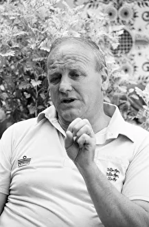 England manager Ron Greenwood in relaxed mood at the team hotel during the 1982 World Cup