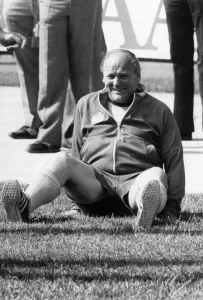 England Manager Ron Greenwood seen here during a training session in Bilbao Spain during