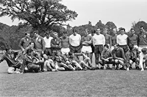 The England national team squad pose at Lilleshall before a training session in