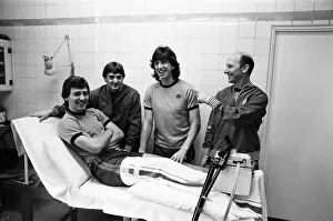 Physiotherapist Prints: England player sat the treatment table - skipper Bryan Robson gets the attention of Fred