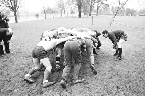 00412 Prints: England Rugby Union team training 21st February 1969