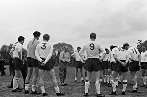 00752 Prints: England team training session at Roehampton led by manager Alf Ramsey. 4th May 1964
