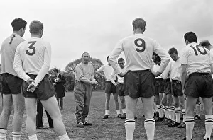 00752 Prints: England team training session at Roehampton led by manager Alf Ramsey. 4th May 1964