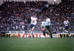 00588 Prints: England v Argentina May 1980 Phil Neal Diego Maradona MSI