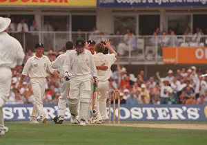 England v Australia cricket Test Match August1988 Phil Tufnell being