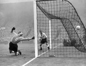 Goal Keeper Prints: England v Hungary 25th November 1953 Messick fails to save