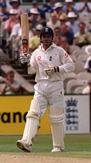 England v New Zealand Cricket Third Test August 1999 Mark Ramprakash salutes reaching