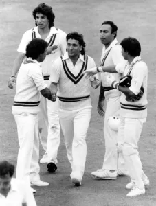 England v Pakistan. Abdul Qadir after taking 7 wickets for 96 runs against England