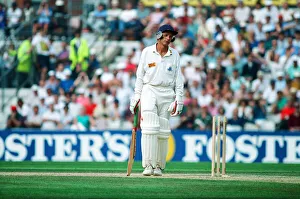 Disappointment Prints: England v Pakistan, Cricket, David Gower in dismay after being bowled