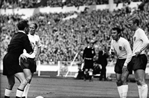 Standing Prints: England v Uruguay football match at Wembley Stadium July 1966