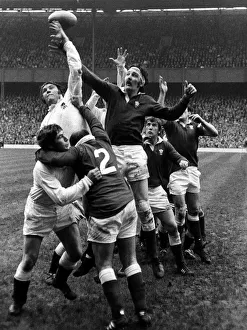 England v Wales Rugby Union International Welsh line out jumper Geoff Evans