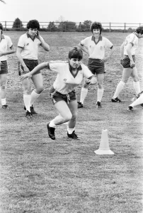 00354 Prints: England Womens Football Team, pictured during training session ahead of their