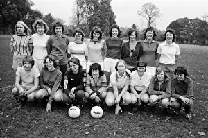 The England womens football team who are to play Holland training at Bisham Abbey