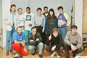 Songs Prints: England World Cup Squad in the recording studio after joining music group New Order to