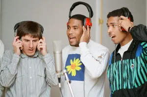 Song Prints: England World Cup Squad in the recording studio after joining music group New Order to