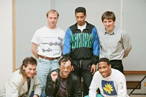 00268 Prints: England World Cup Squad in the recording studio after joining music group New Order to