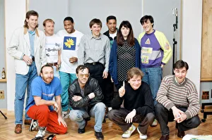 00268 Prints: England World Cup Squad in the recording studio after joining music group New Order to