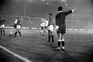 Englands v. Portugal. Jack Charlton scores England only goal