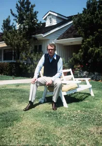 English actor Michael Caine at his home in Beverly Hills April 1984