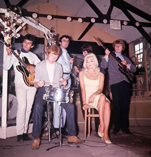 Actions Prints: English Actress Diana Dors with the group The Infernos