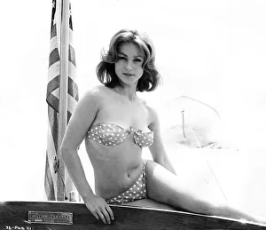 English actress Shirley Anne Field Actress sitting on boat. 8th December 1963
