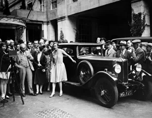 Pilot Prints: English aviator Amy Johnson at the Grosvenor House Hotel in London