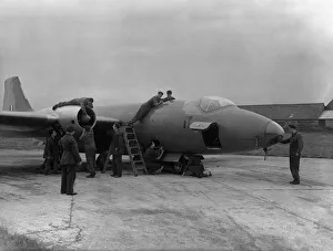 00999 Prints: A English Electric Canberra is given a inspection in preparation for Battle of Britain