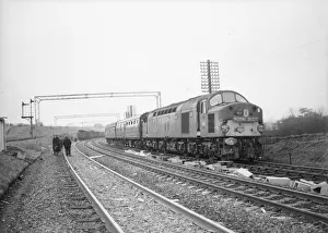 Tracks Prints: English Electric Type 4 Diesel locomotive pulling the Royal Scot passenger train 1st