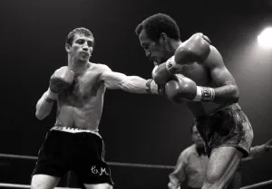 English flyweight boxer Charlie Magri in action during his fight against Eleoncio