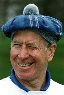 Winking Prints: English football legend Bobby Charlton at Jordanhill College in Glasgow to coach